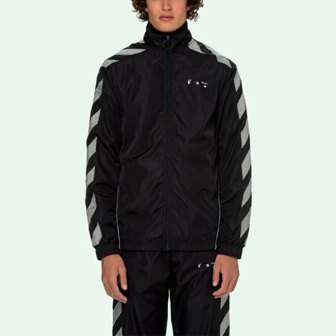 Chaqueta de entrenamiento con rayas en las mangas laterales SS21, negra