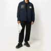 Chaqueta de felpa estampada azul marino