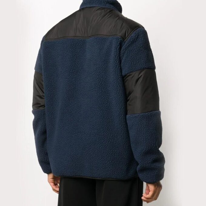 Chaqueta de felpa estampada azul marino