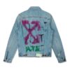 Chaqueta de graffiti con pintura en spray para hombre, azul