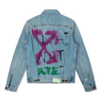Chaqueta de graffiti con pintura en spray para hombre, azul