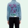 Chaqueta de graffiti con pintura en spray para hombre, azul