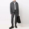 Chaqueta de hombre con cremallera Off-White, corte holgado, gris oscuro