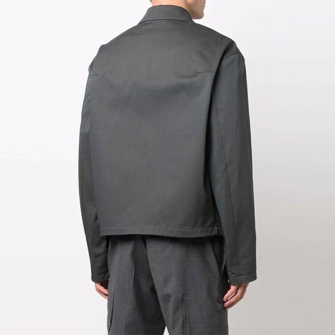 Chaqueta de hombre con cremallera Off-White, corte holgado, gris oscuro