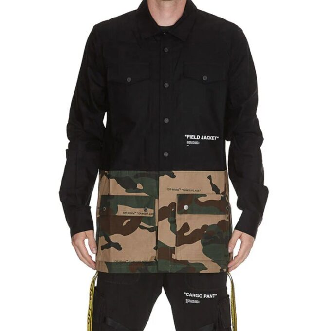 Chaqueta de hombre con detalles de camuflaje