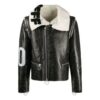 Chaqueta de hombre Off-White Arrow de piel sintética negra