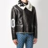 Chaqueta de hombre Off-White Arrow de piel sintética negra