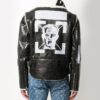 Chaqueta de hombre Off-White Arrow de piel sintética negra