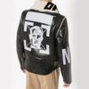 Chaqueta de hombre Off-White Arrow de piel sintética negra
