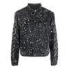 Chaqueta de hombre Off-White FW22 con efecto salpicadura de pintura, de un solo pecho, en Denim negro