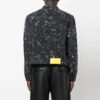 Chaqueta de hombre Off-White FW22 con efecto salpicadura de pintura, de un solo pecho, en Denim negro