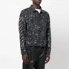 Chaqueta de hombre Off-White FW22 con efecto salpicadura de pintura, de un solo pecho, en Denim negro