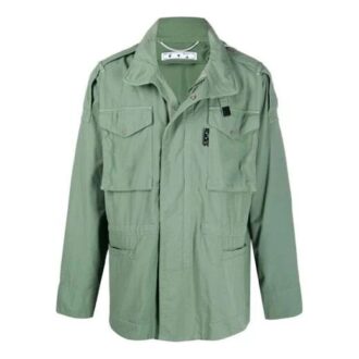 Chaqueta de la colección SS21 con logotipo de Arrows, color liso y múltiples bolsillos, verde Chaqueta de la colección SS21 con logotipo de Arrows, color liso y múltiples bolsillos, verde