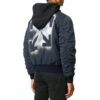 Chaqueta de manga larga con capucha y apliques vintage FW20 para hombre, azul marino