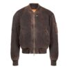 Chaqueta de manga larga con cremallera y estampado de rayas Off-White para hombre, temporada primavera-verano 2022, corte holgado, color marrón