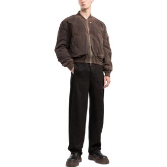 Chaqueta de manga larga con cremallera y estampado de rayas Off-White para hombre, temporada primavera-verano 2022, corte holgado, color marrón Chaqueta de manga larga con cremallera y estampado de rayas Off-White para hombre, temporada primavera-verano 2022, corte holgado, color marrón