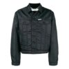 Chaqueta de manga larga con estampado de letras en la espalda, corte holgado, color negro