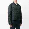 Chaqueta de manga larga con estampado de letras en la espalda, corte holgado, color negro