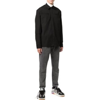 Chaqueta de manga larga con logotipo bordado Off-White para hombre FW22, color negro Chaqueta de manga larga con logotipo bordado Off-White para hombre FW22, color negro