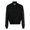 Chaqueta de manga larga de rayas diagonales para hombre Off-White, corte holgado, color negro