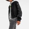 Chaqueta de manga larga de rayas diagonales para hombre Off-White, corte holgado, color negro