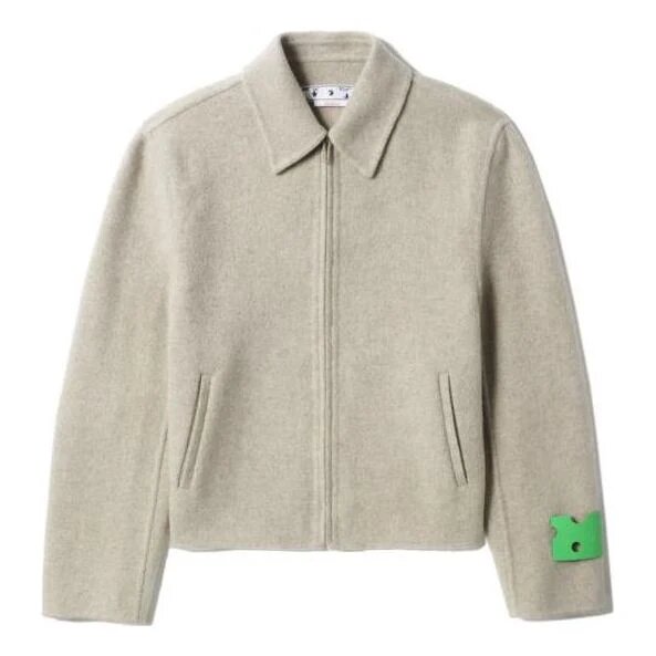Chaqueta de mezcla de lana con etiqueta con logotipo