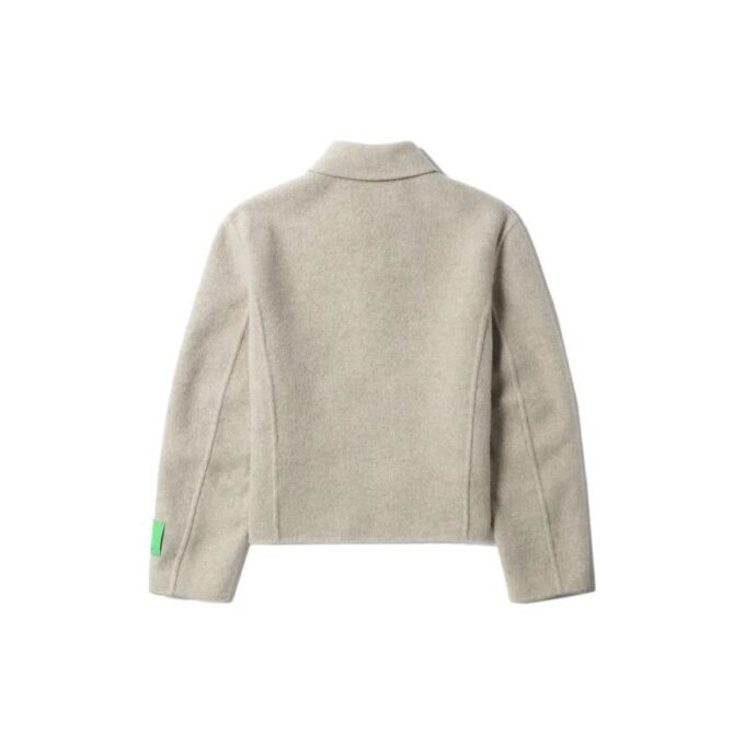 Chaqueta de mezcla de lana con etiqueta con logotipo