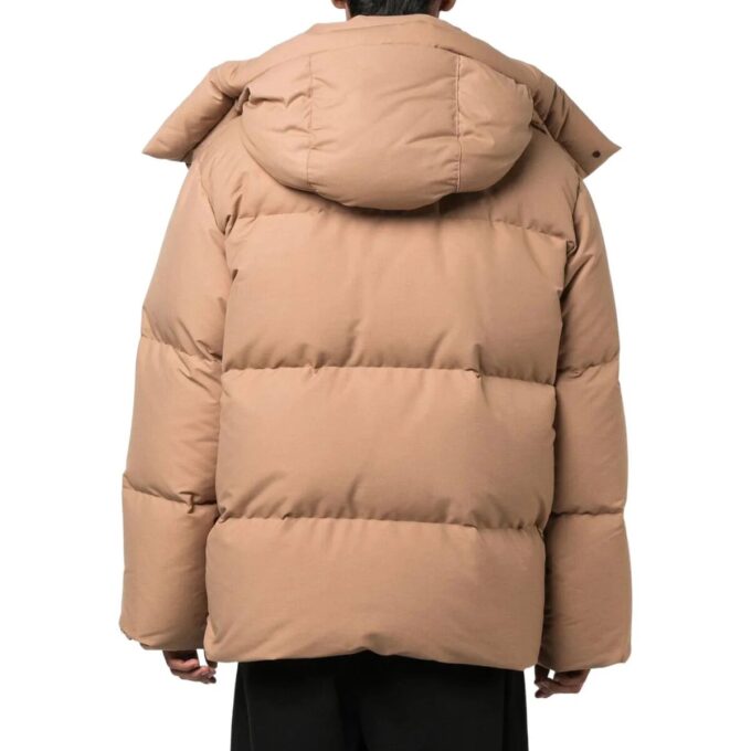 Chaqueta de plumón Off-White para hombre FW22 de color liso, corte ajustado, marrón