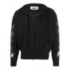 Chaqueta de punto con capucha y estampado trasero, color negro