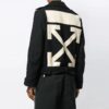 Chaqueta de traje corta para hombre Off-White con estampado de flechas, corte holgado, color negro