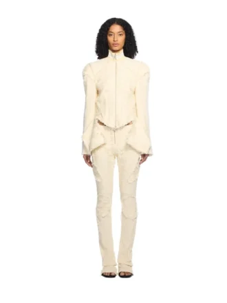 Chaqueta de tweed con volantes