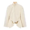 Chaqueta de tweed con volantes