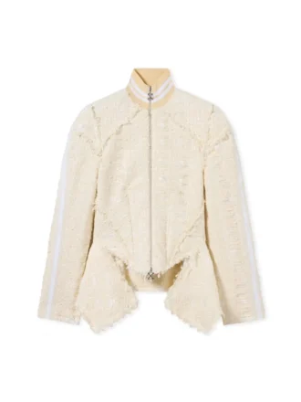 Chaqueta de tweed con volantes