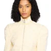 Chaqueta de tweed con volantes