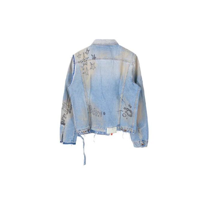 Chaqueta Denim azul con grafitis para hombre de Off-White
