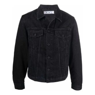 Chaqueta Denim casual con solapas FW21, corte holgado, negro