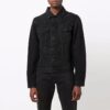 Chaqueta Denim casual con solapas FW21, corte holgado, negro