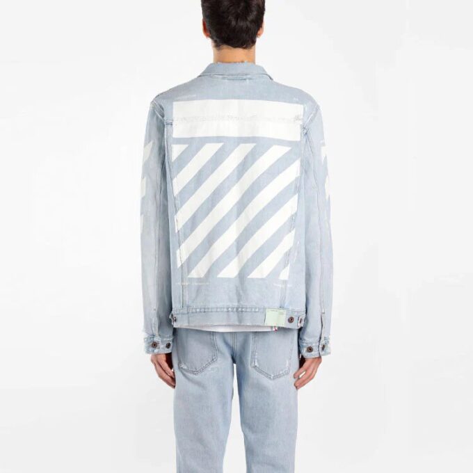 Chaqueta Denim clásica estampada, versión estándar, azul