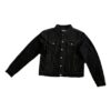 Chaqueta Denim con cuello vuelto y estampado de letras «Negro»