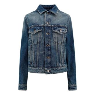 Chaqueta Denim con detalle de correa en blanco roto «Azul»
