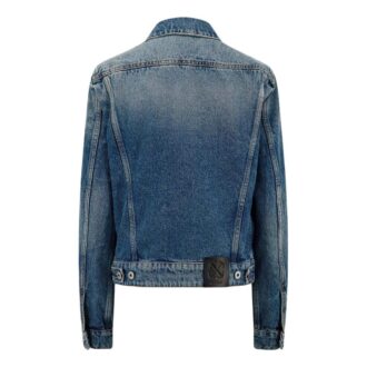 Chaqueta Denim con detalle de correa en blanco roto «Azul»