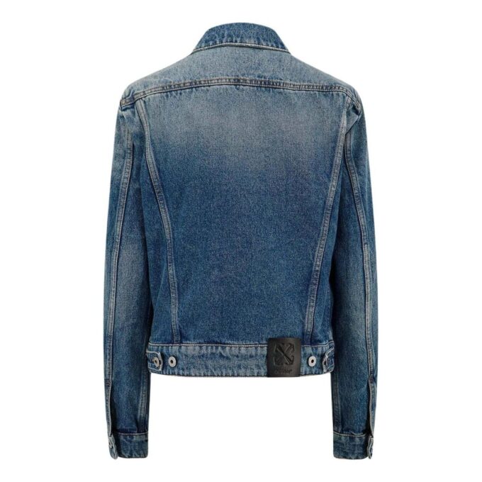 Chaqueta Denim con detalle de correa en blanco roto «Azul»