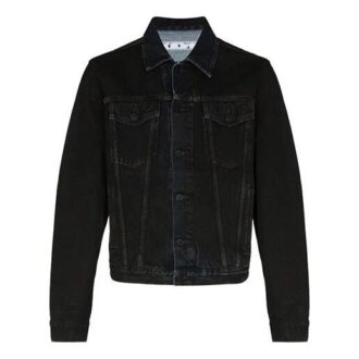 Chaqueta Denim con estampado de Arrows para hombre, color negro, colección Otoño-Invierno 2020