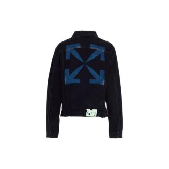 Chaqueta Denim con estampado de Arrows para hombre, color negro, colección Otoño-Invierno 2020