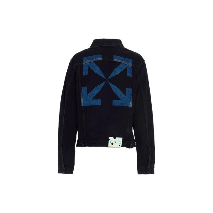 Chaqueta Denim con estampado de Arrows para hombre, color negro, colección Otoño-Invierno 2020