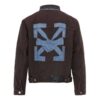 Chaqueta Denim con estampado de flechas Chaqueta Denim de manga larga para hombre Azul oscuro
