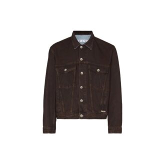 Chaqueta Denim con estampado de flechas Chaqueta Denim de manga larga para hombre Azul oscuro