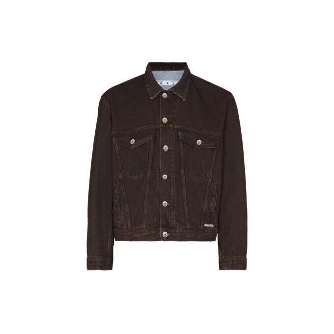 Chaqueta Denim con estampado de flechas Chaqueta Denim de manga larga para hombre Azul oscuro