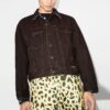 Chaqueta Denim con estampado de flechas Chaqueta Denim de manga larga para hombre Azul oscuro