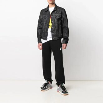 Chaqueta Denim con estampado de flechas SS21, negra